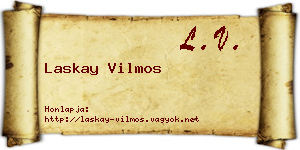 Laskay Vilmos névjegykártya